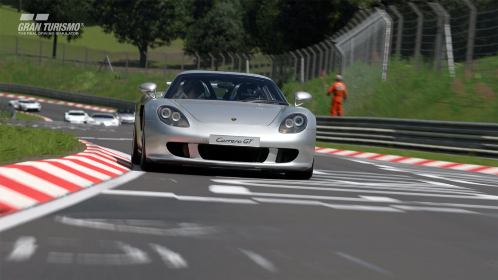 Porsche Carrera GT Racing on Nurburgring Desktop Wallpaper