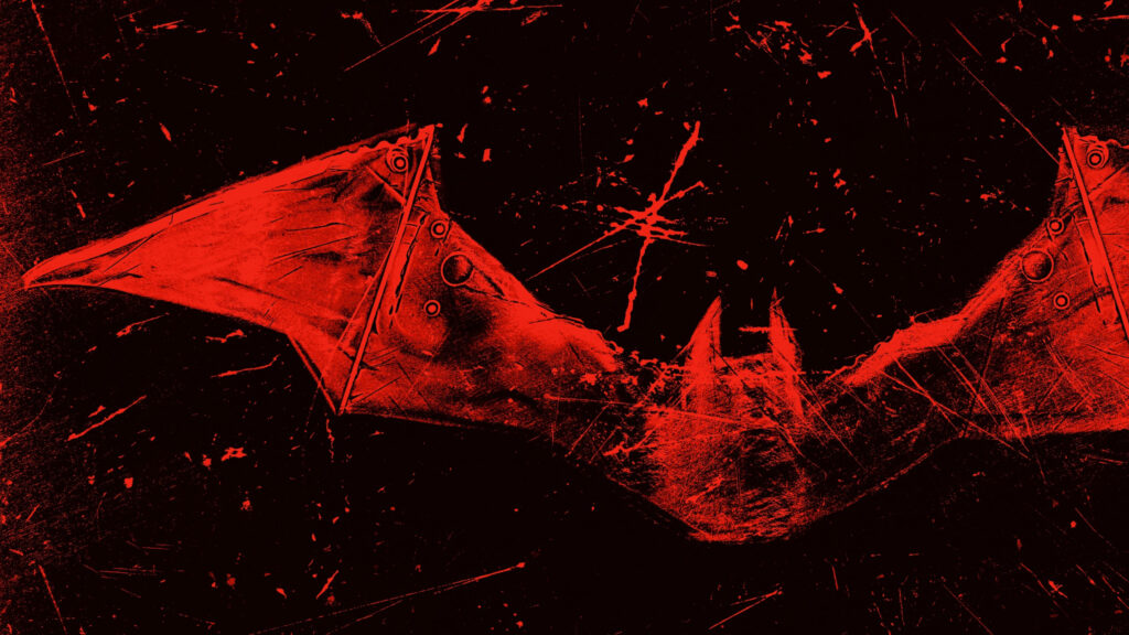 Abstract Bat-Wing Grunge Red and Black Desktop Wallpaper