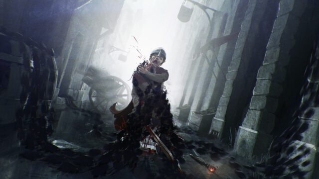 Medieval Soldier Attacked by Shadows 4K Wallpaper