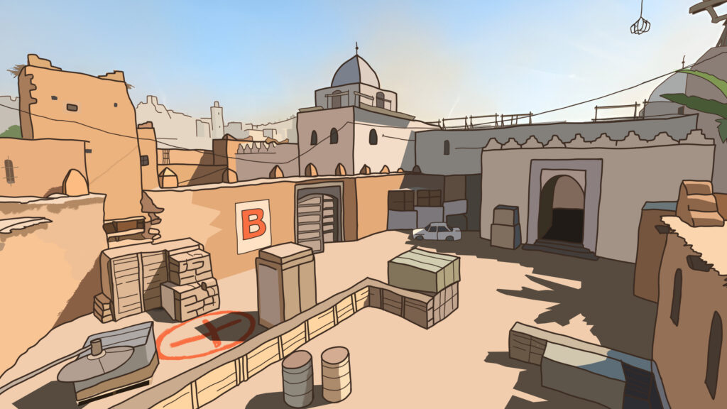 Dust II B-Site Gaming Illustration Desktop Wallpaper