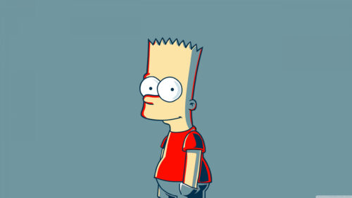 Minimalist Bart Simpson Art Desktop Wallpaper