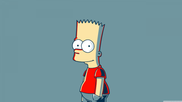 Minimalist Bart Simpson Art Desktop Wallpaper