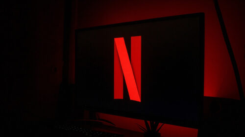Neon Red Netflix Logo Minimalist Desktop Wallpaper