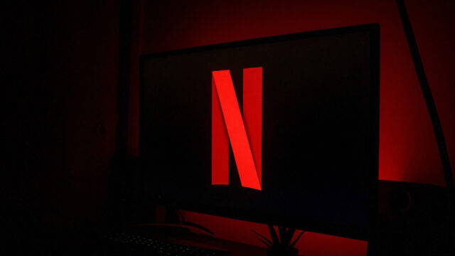 Neon Red Netflix Logo Minimalist Desktop Wallpaper
