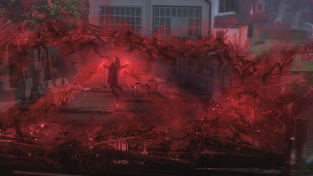 Scarlet Witch Chaos Magic House Destruction PC Wallpaper