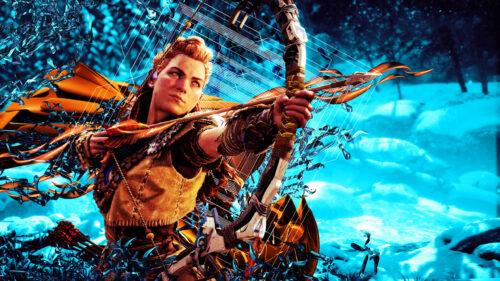 Aloy Horizon Zero Dawn Combat Scene 4K Wallpaper