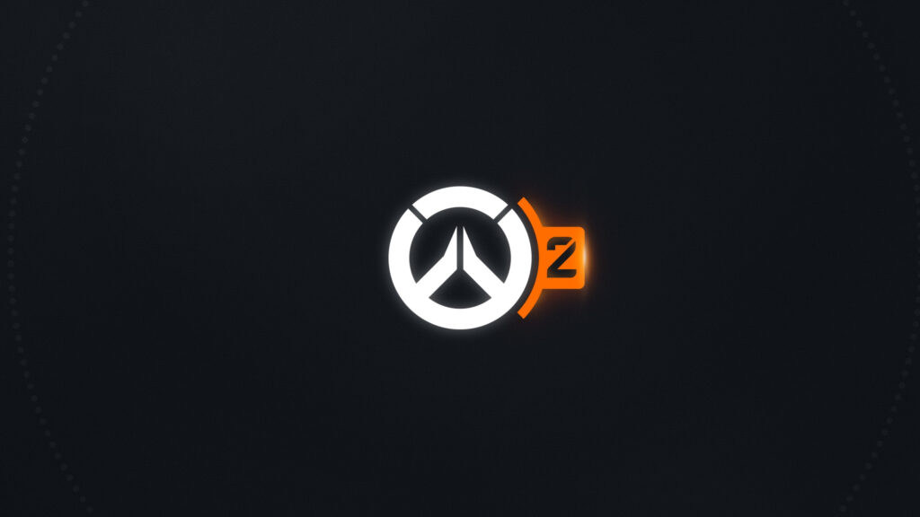 Minimalist Overwatch 2 Logo Dark Theme Desktop Wallpaper