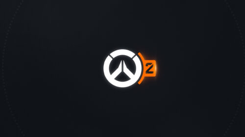 Minimalist Overwatch 2 Logo Dark Theme Desktop Wallpaper