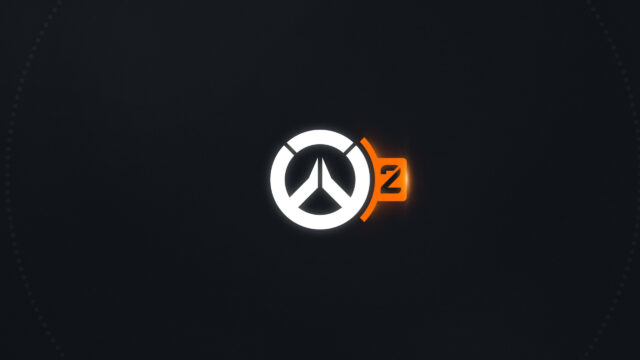 Minimalist Overwatch 2 Logo Dark Theme Desktop Wallpaper