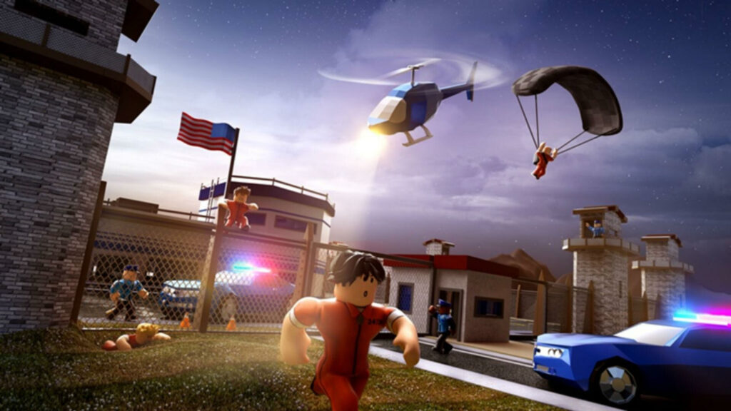 Roblox Prison Escape Action Scene Desktop Wallpaper