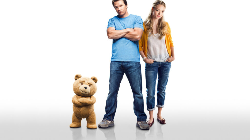 Ted 2 Movie Characters Mark Wahlberg and Amanda Seyfried Desktop Wallpaper
