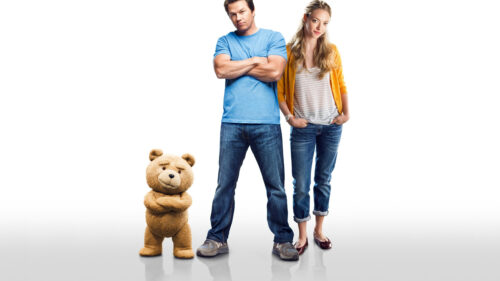 Ted 2 Movie Characters Mark Wahlberg and Amanda Seyfried Desktop Wallpaper