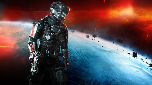Isaac Clarke in N7 Armor Dead Space Mashup Desktop Wallpaper