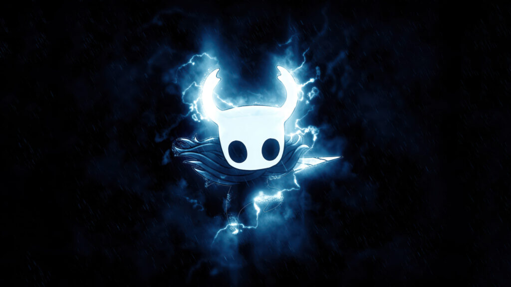 Glowing Ghost Knight in Electric Storm Desktop Wallpaper
