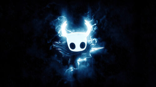 Glowing Ghost Knight in Electric Storm Desktop Wallpaper