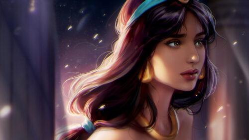 Enchanting Princess Jasmine Cinematic Digital Art Desktop Wallpaper