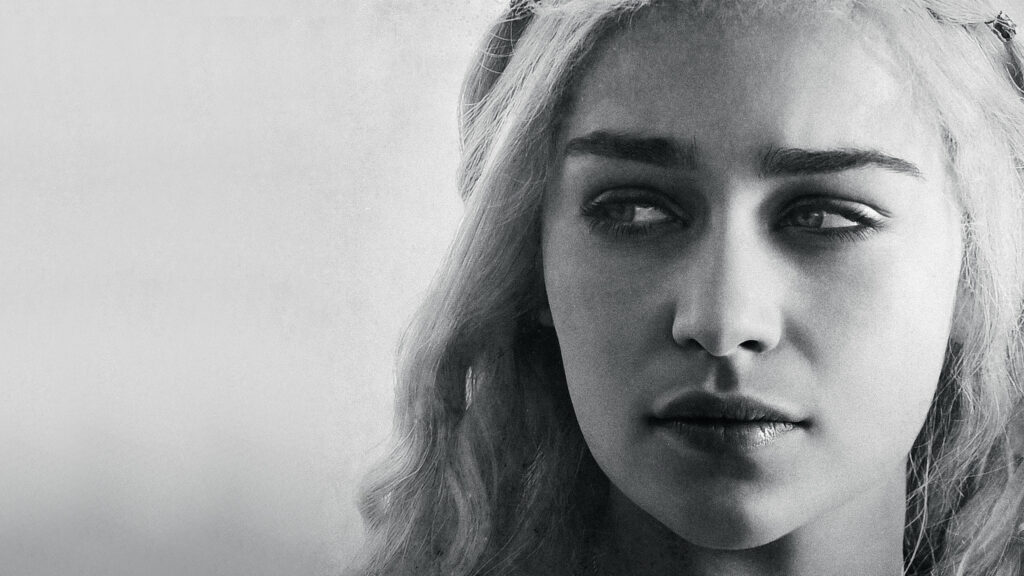 Daenerys Targaryen Monochrome Portrait Desktop Wallpaper