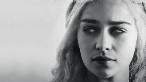 Daenerys Targaryen Monochrome Portrait Desktop Wallpaper