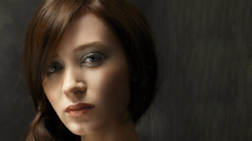 Portrait of a Woman with Auburn Hair 4K Wallpaper