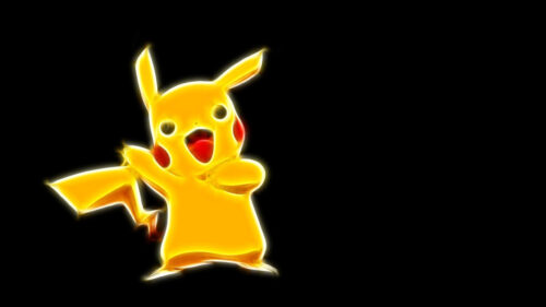 Glow Effect Pikachu Character 4K Desktop Wallpaper