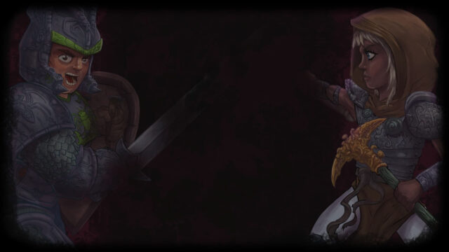 Fantasy Warrior and Archer Duel Desktop Wallpaper