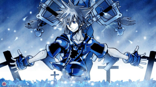 Sora from Kingdom Hearts Blue Aesthetic Desktop Wallpaper