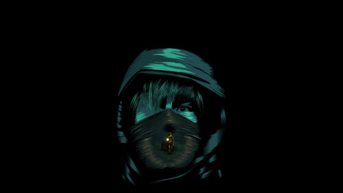 Minimalist Dark Hooded Figure Illustration Desktop Wallpaper