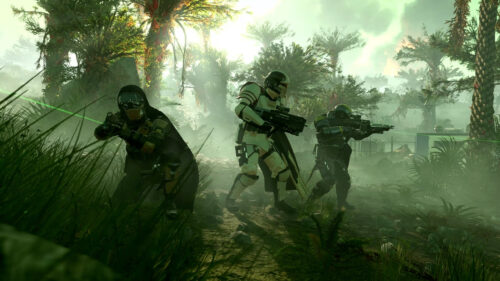 Helldivers Squad in Alien Jungle 4K Desktop Wallpaper