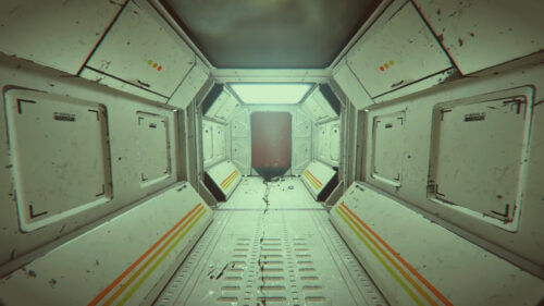 Sci-Fi Corridor Interior 4K Desktop Wallpaper