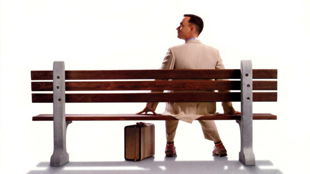 Forrest Gump Sitting on a Bench Desktop Wallpaper