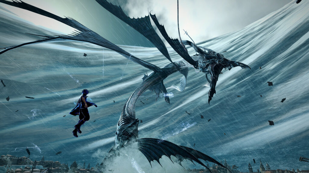 Noctis Facing Leviathan in Altissia Desktop Wallpaper