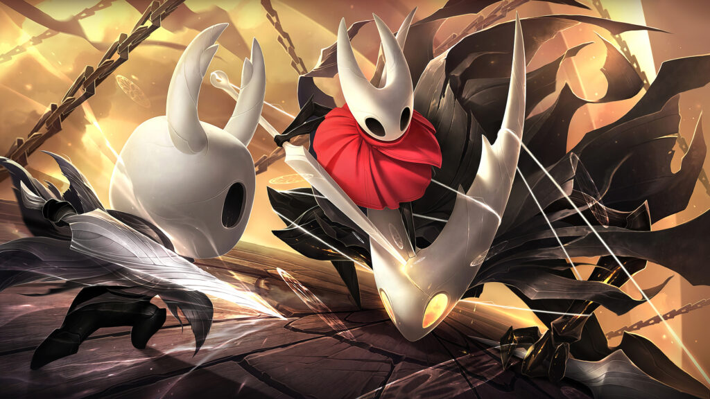 Hollow Knight and Hornet Combat 4K Wallpaper