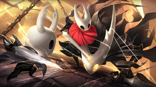 Hollow Knight and Hornet Combat 4K Wallpaper
