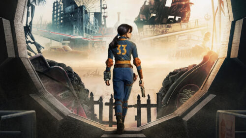 Fallout Vault Dweller Stepping Out of Vault 33 Desktop Wallpaper
