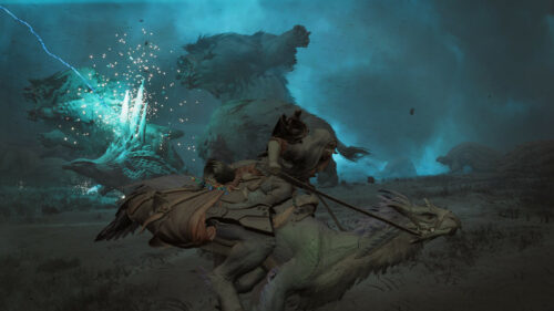 Elden Ring Spectral Steed Knight in the Frozen Lands Desktop Wallpaper