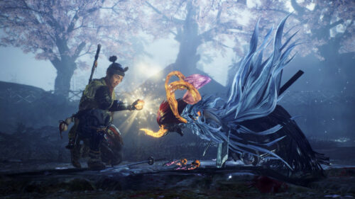 Nioh 2 Character and Spirit Guardian Desktop Wallpaper
