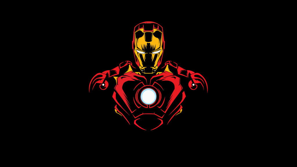 Minimalist Iron Man Chest Plate 4K Desktop Wallpaper