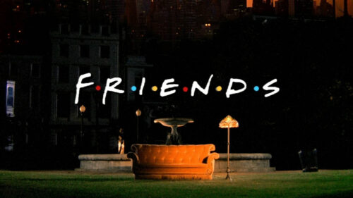 The Iconic Friends Couch Night Scene Desktop Wallpaper