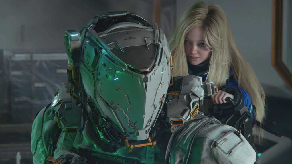 Pragmata Girl and Astronaut High Resolution Desktop Wallpaper