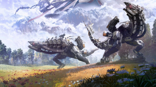 Horizon Zero Dawn Machines Battle 4K Desktop Wallpaper