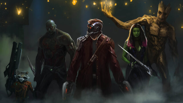 Guardians of the Galaxy Team Action Concept Desktop Wallpaper