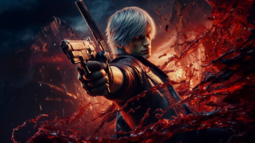 Dante from Devil May Cry Action Stance 4K Wallpaper