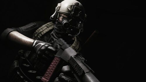 Armed Tactical Operator High-Resolution Desktop Wallpaper