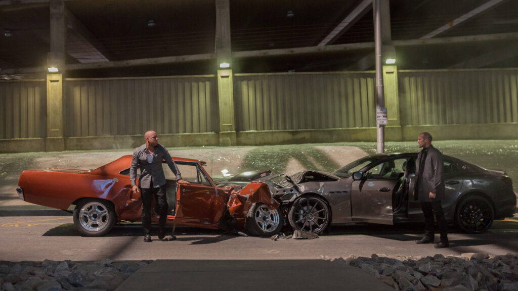 Dominic Toretto and Deckard Shaw Car Crash Desktop Wallpaper