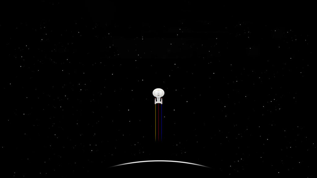 Starship Enterprise Minimalist Vector Space Desktop Wallpaper