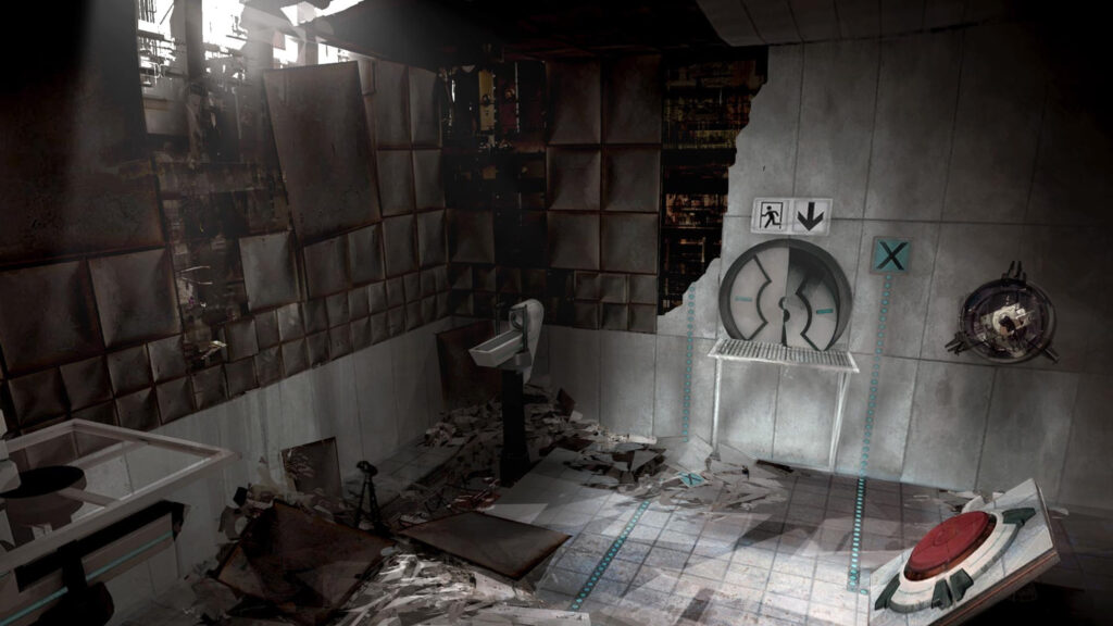 Portal 2 Decaying Test Chamber Desktop Wallpaper