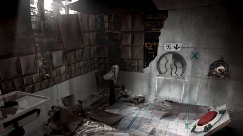 Portal 2 Decaying Test Chamber Desktop Wallpaper