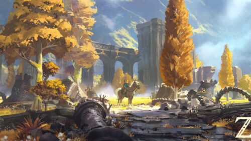 The Legend of Zelda BotW Ruined Landscape Desktop Wallpaper