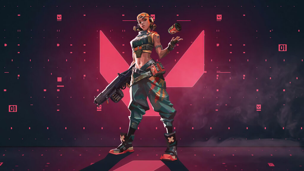Raze Valorant Character Portrait Desktop Wallpaper
