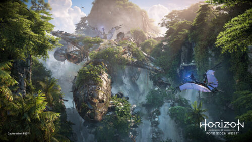 Horizon Forbidden West Jungle Plane Wreckage 4K Desktop Wallpaper